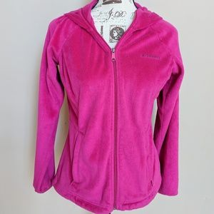 Columbia Pink Fleece Hoodie Jacket Women's S